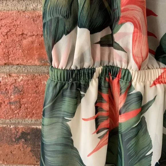 Show Me Your Mumu Coral Green Tropical Heather Halter Dress