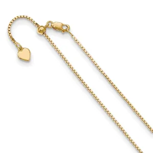 Silver 1.1 mm Gold-plated Adjustable Box Chain