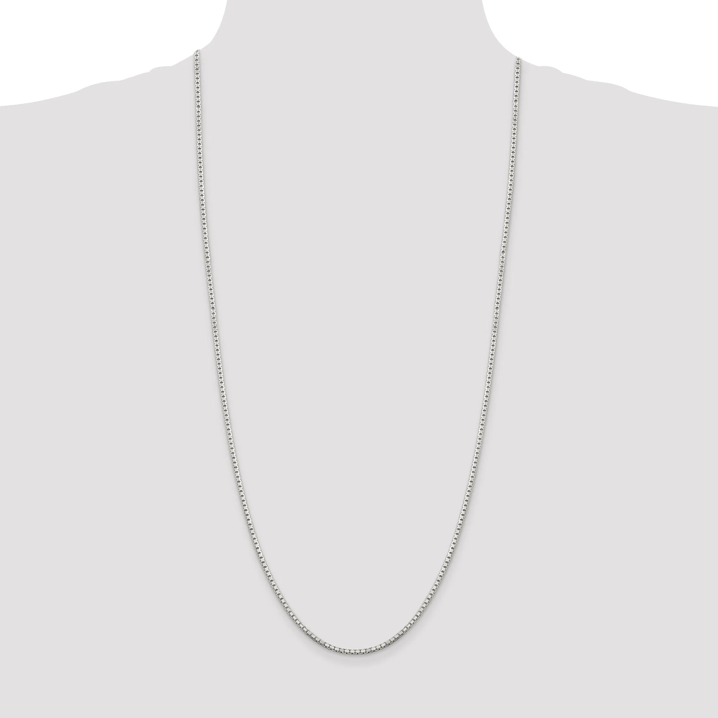 Silver Polish 1.80-mm Octagon Solid Box Chain