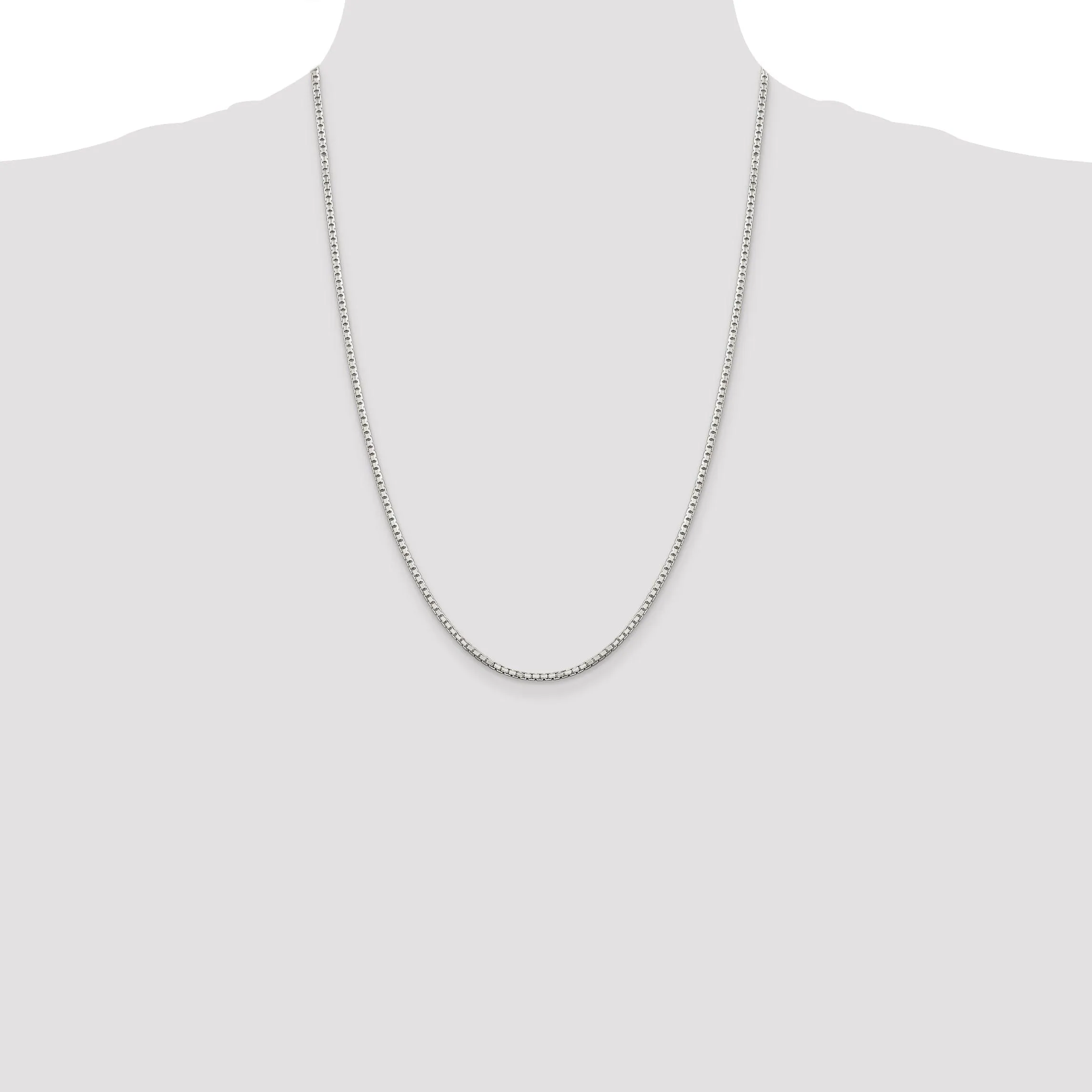 Silver Polish 1.80-mm Octagon Solid Box Chain