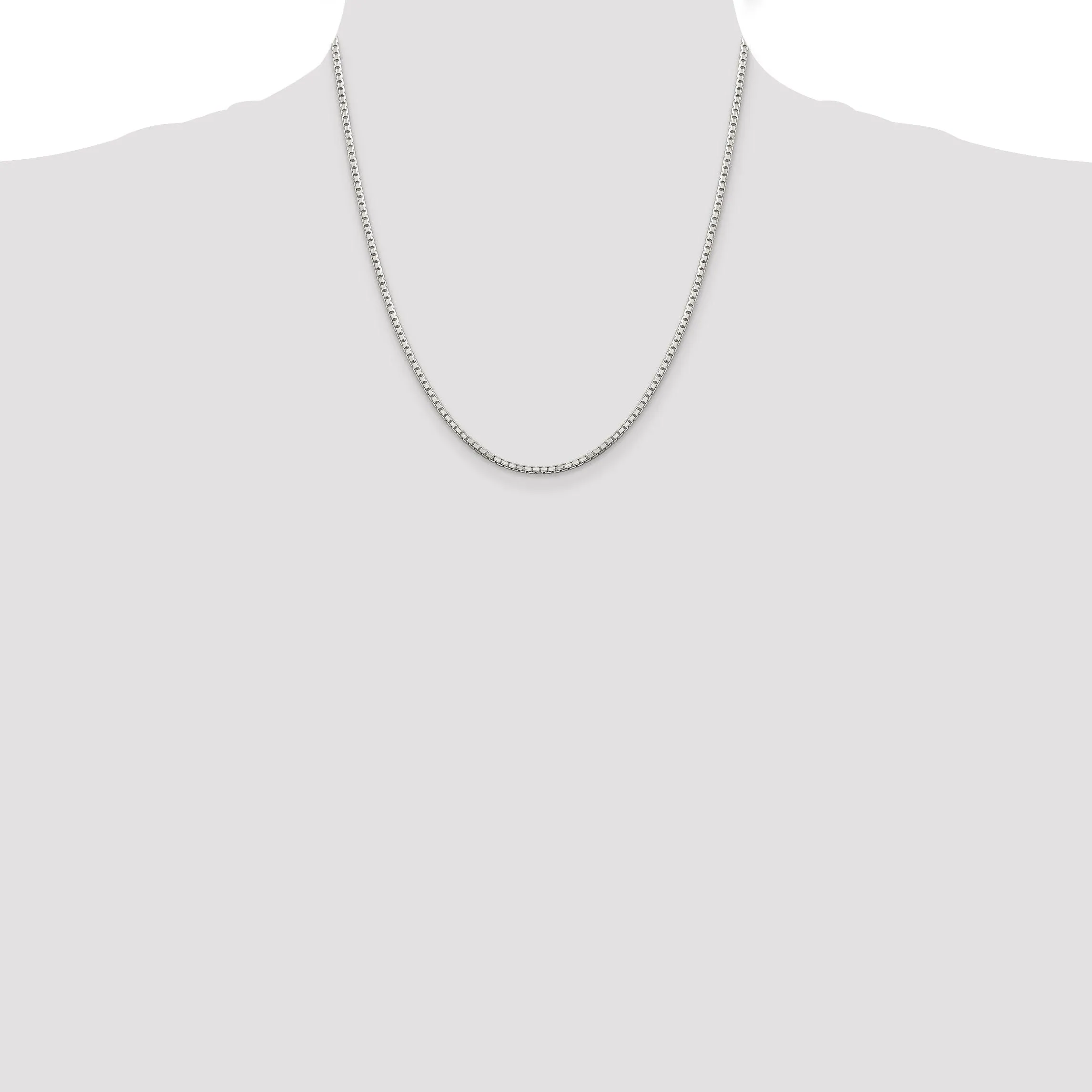 Silver Polish 1.80-mm Octagon Solid Box Chain