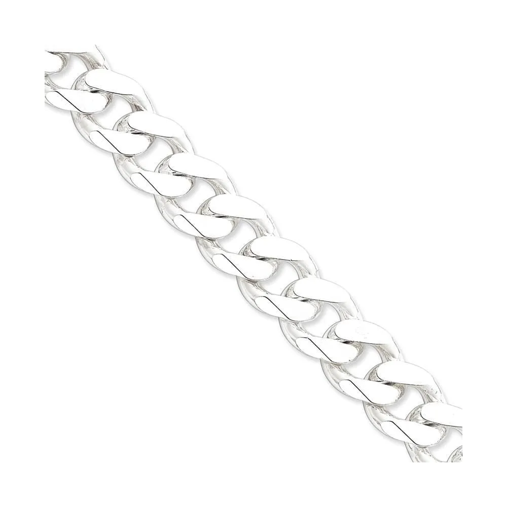 Silver Polished 16.20-mm Solid Curb Link Chain