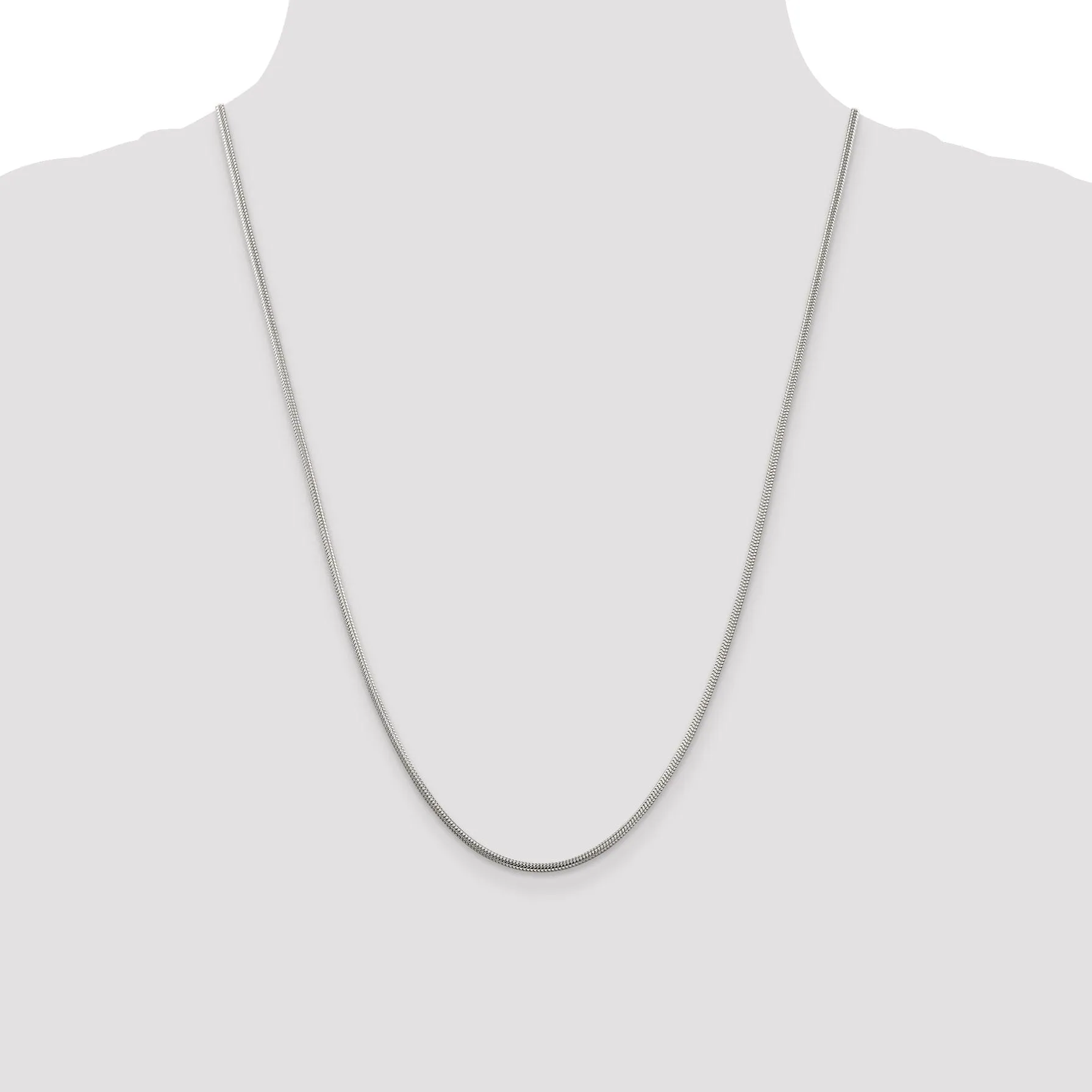 Silver Polished 2.00-mm Round Snake Chain