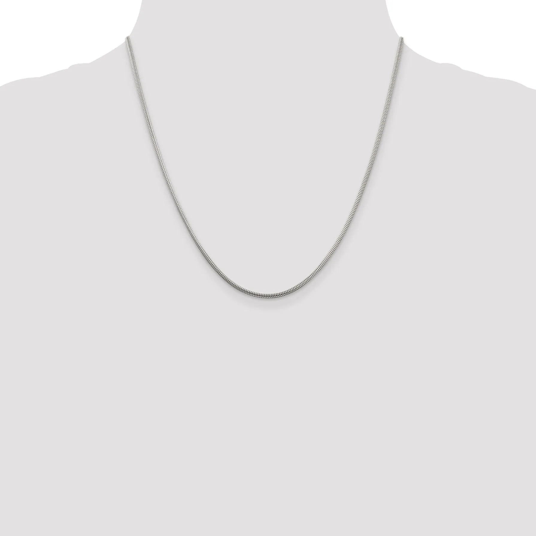 Silver Polished 2.00-mm Round Snake Chain