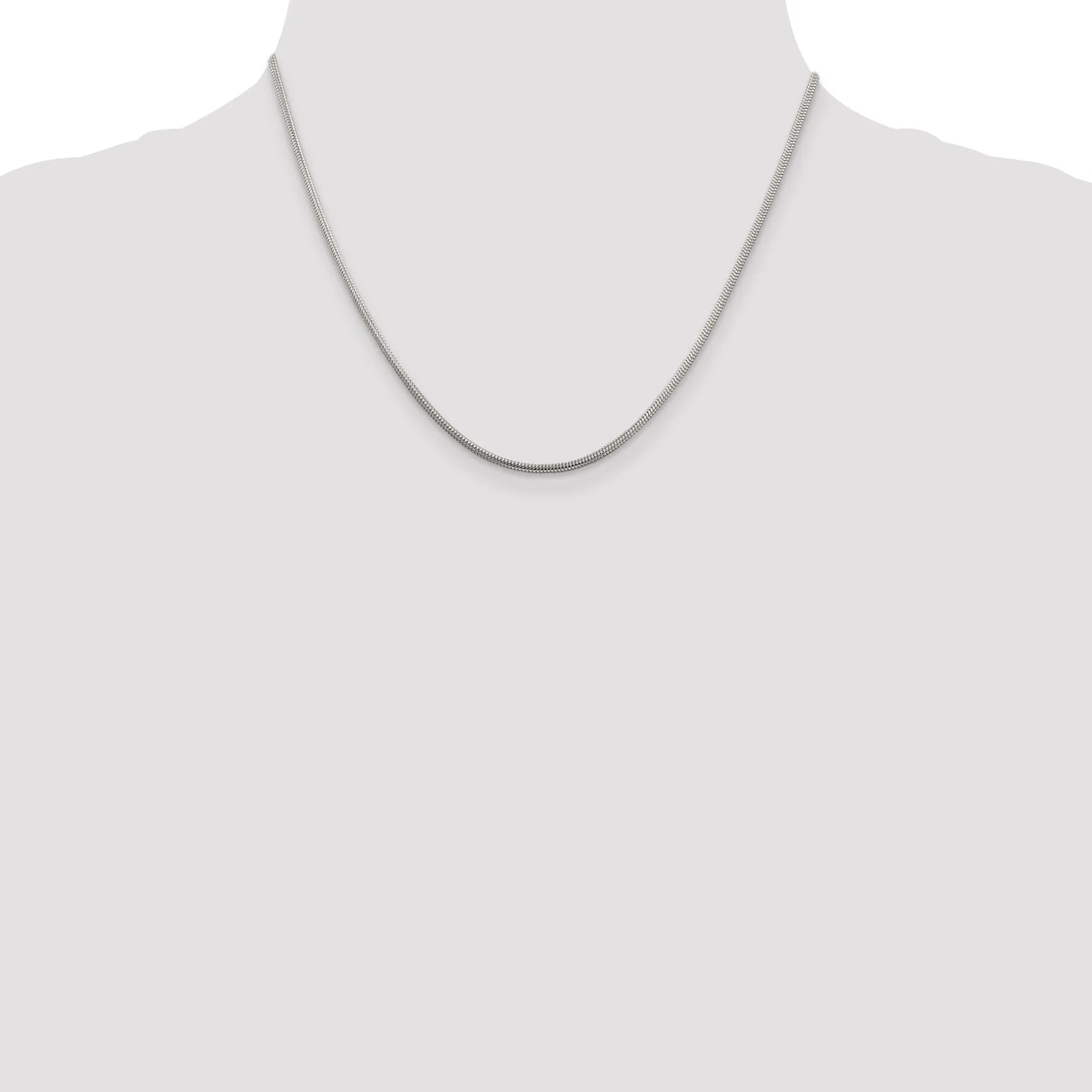 Silver Polished 2.00-mm Round Snake Chain