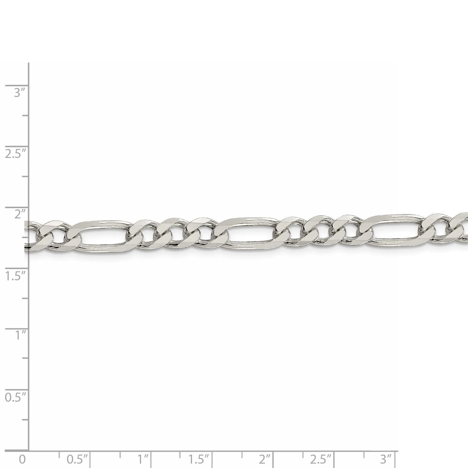 Silver Polished 6.25-mm Solid Figaro Chain
