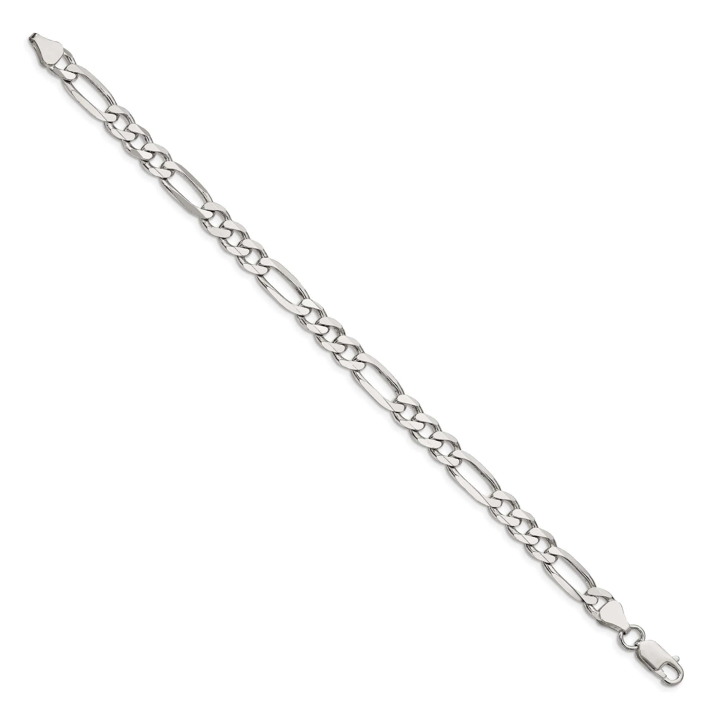 Silver Polished 6.25-mm Solid Figaro Chain
