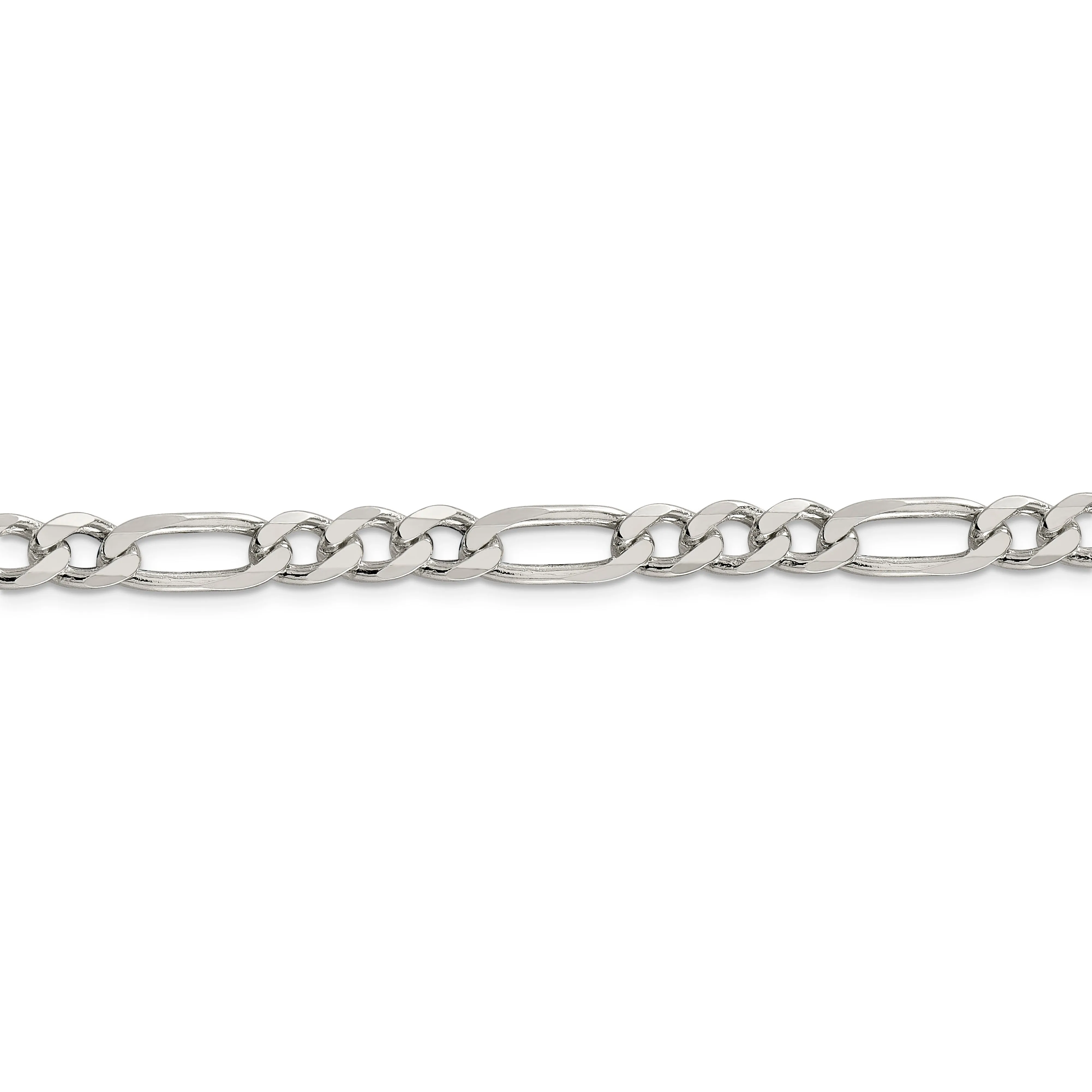 Silver Polished 6.25-mm Solid Figaro Chain