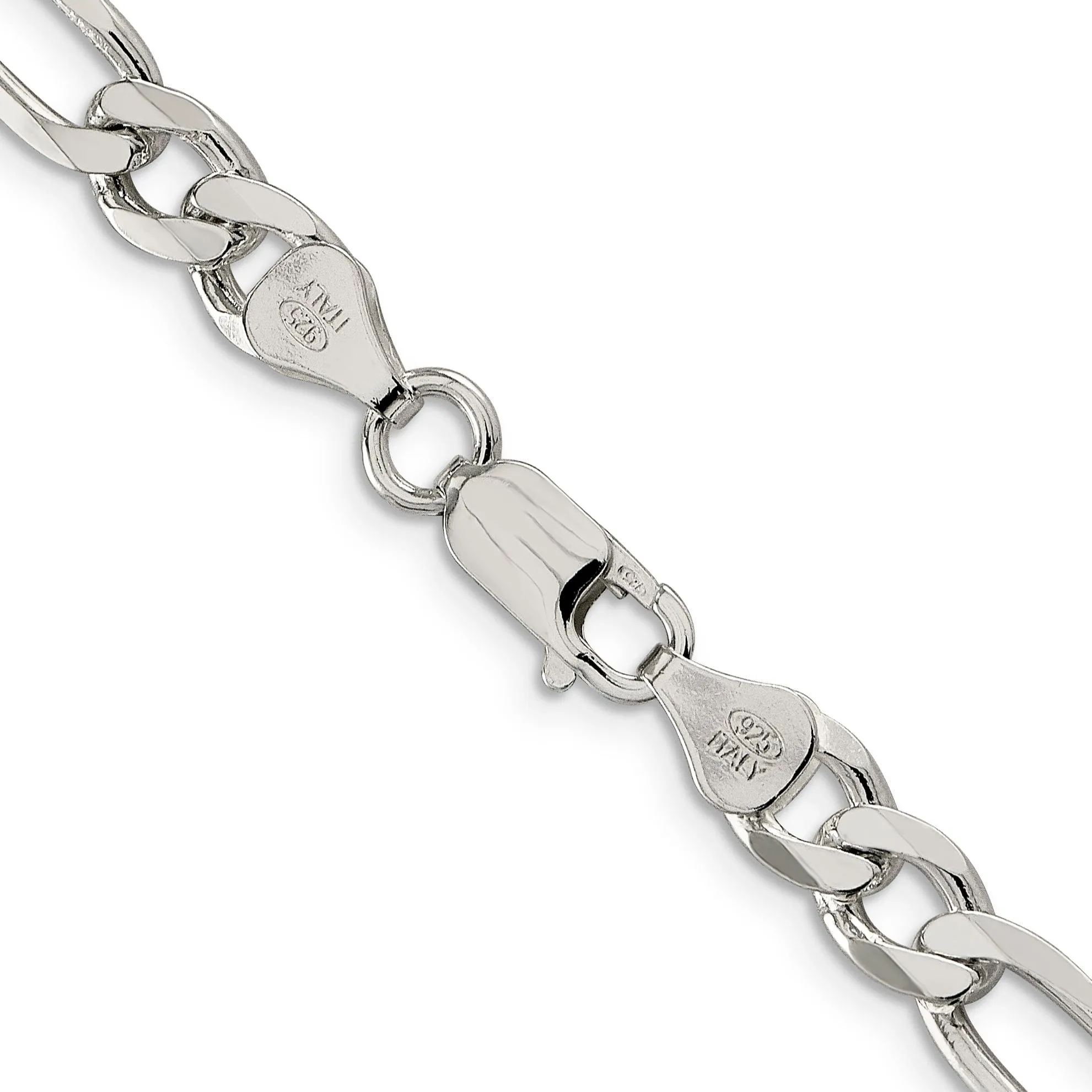 Silver Polished 6.25-mm Solid Figaro Chain