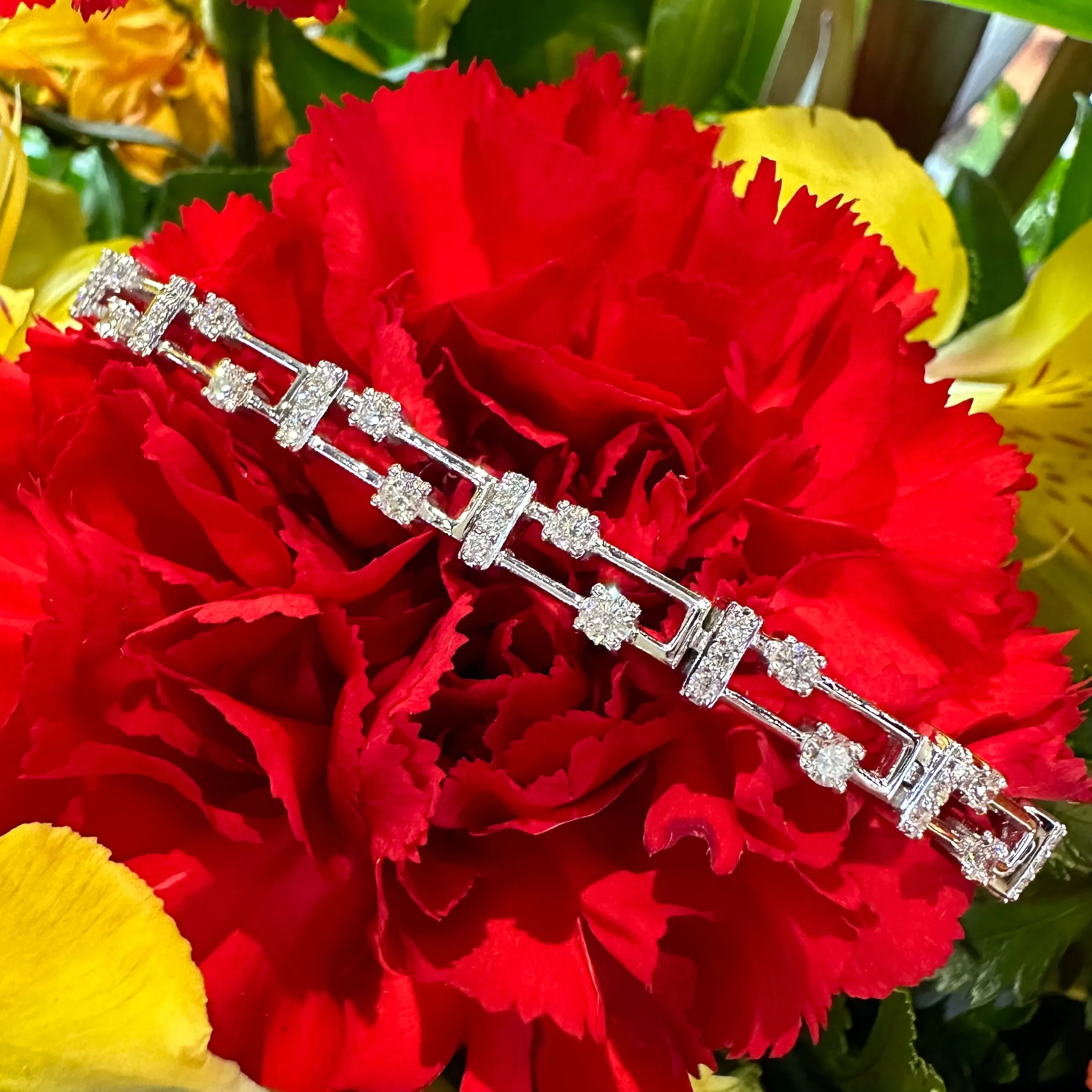 Simon G Contemporary Diamond Bracelet in 18K White Gold LB2459