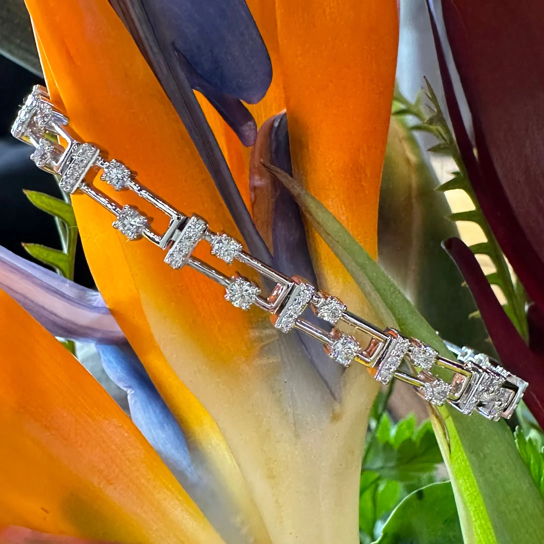 Simon G Contemporary Diamond Bracelet in 18K White Gold LB2459