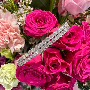 Simon G Diamond Double Row 18K White Gold Bangle Bracelet LB2665