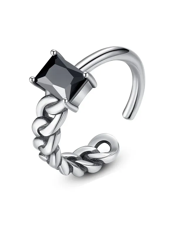 Simple Rectangle Open Ring