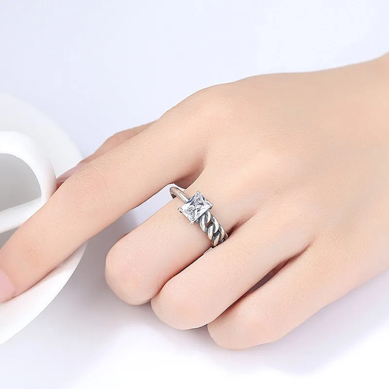 Simple Rectangle Open Ring