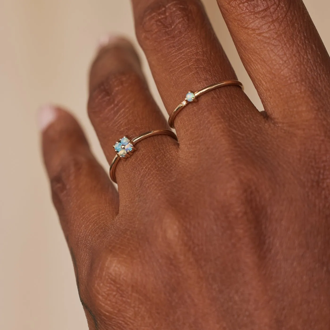 Small Opal Lattice Ring