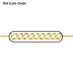 Solid 14K Yellow Gold Prime Link Curb Chain Necklace, 8 Sizes 3.1mm - 11.5mm
