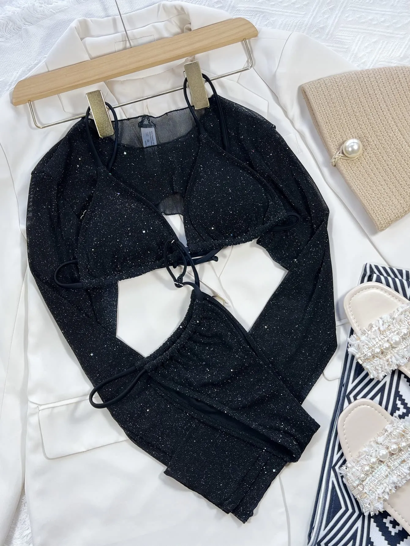 Sparkling Three-Piece Bikini Set