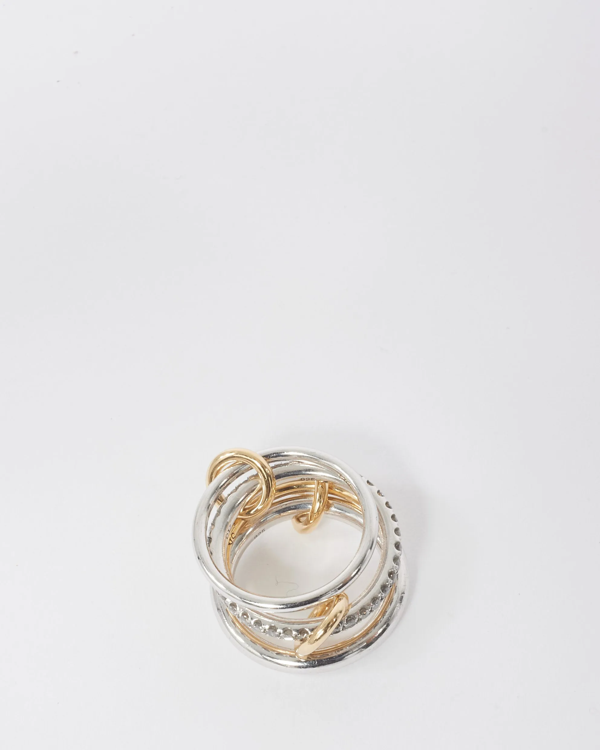 Spinelli Kilcollin Gold, Silver & Diamond Nimbus SG Gris Ring - 6.5