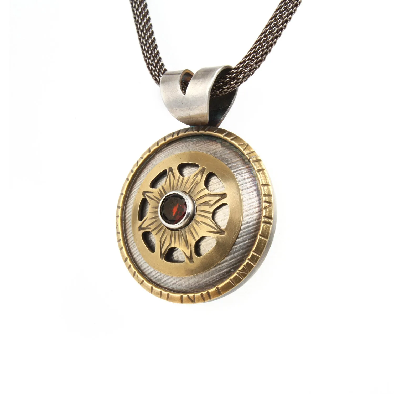 Spinner Medallion with Dark Red Garnet
