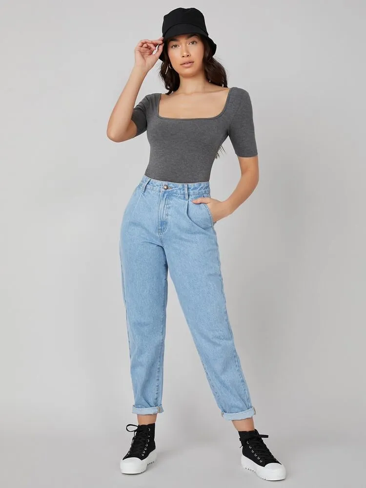 Square Backless Bodysuit