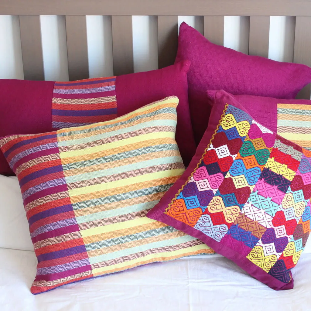 Square Pillow | Magenta Diamond