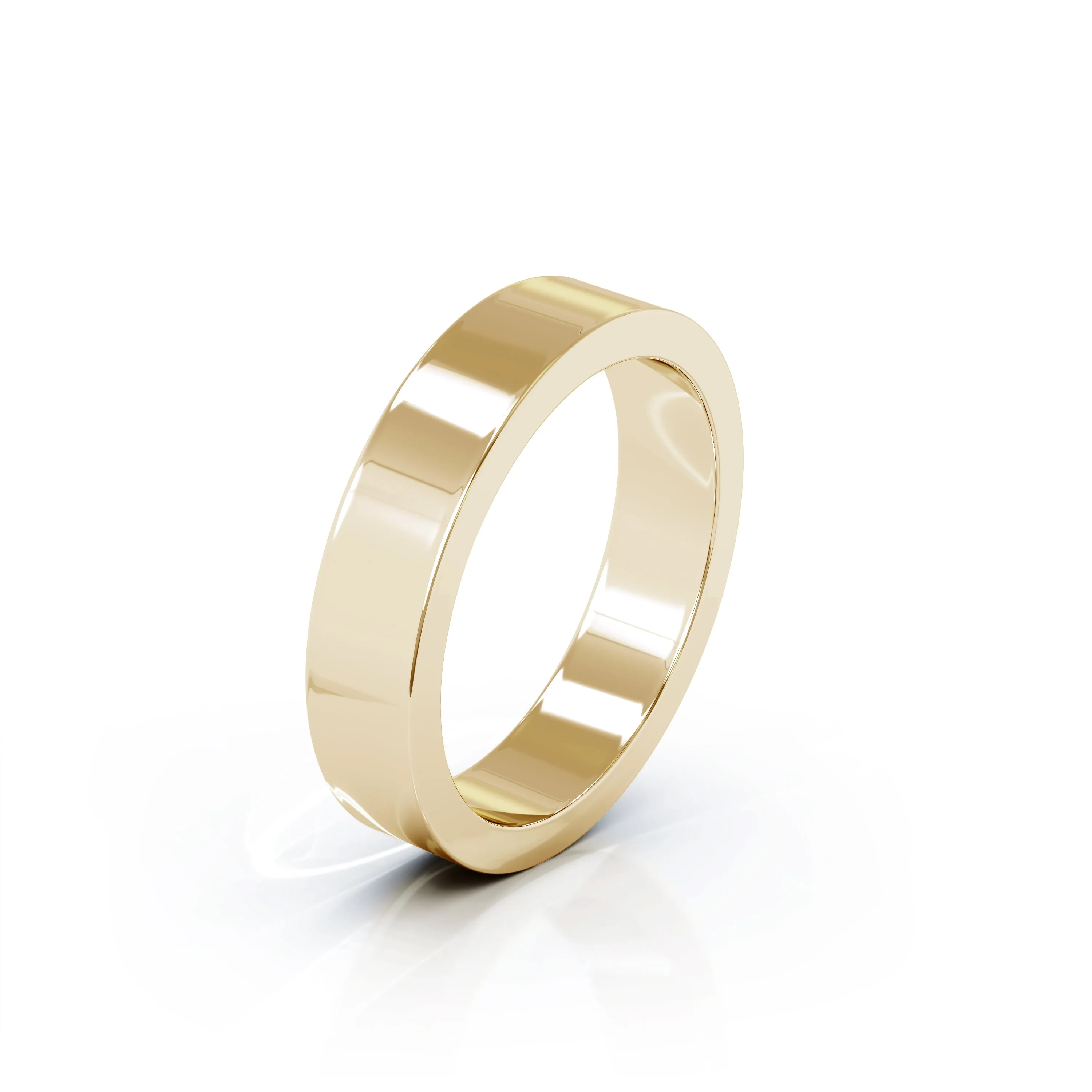 Square Profile 4.5MM High Polished Wedding Band in 14K Gold