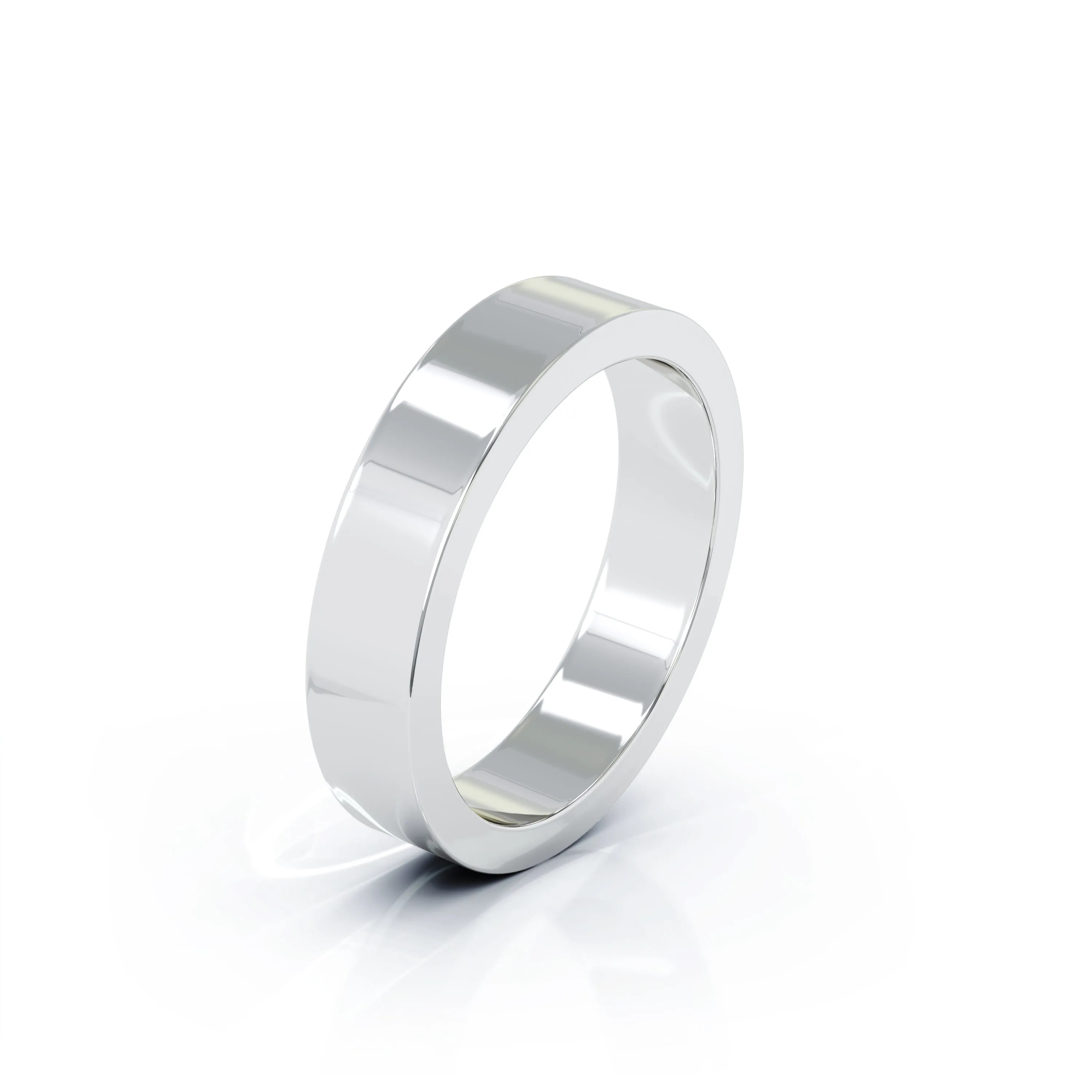 Square Profile 4.5MM High Polished Wedding Band in 14K Gold