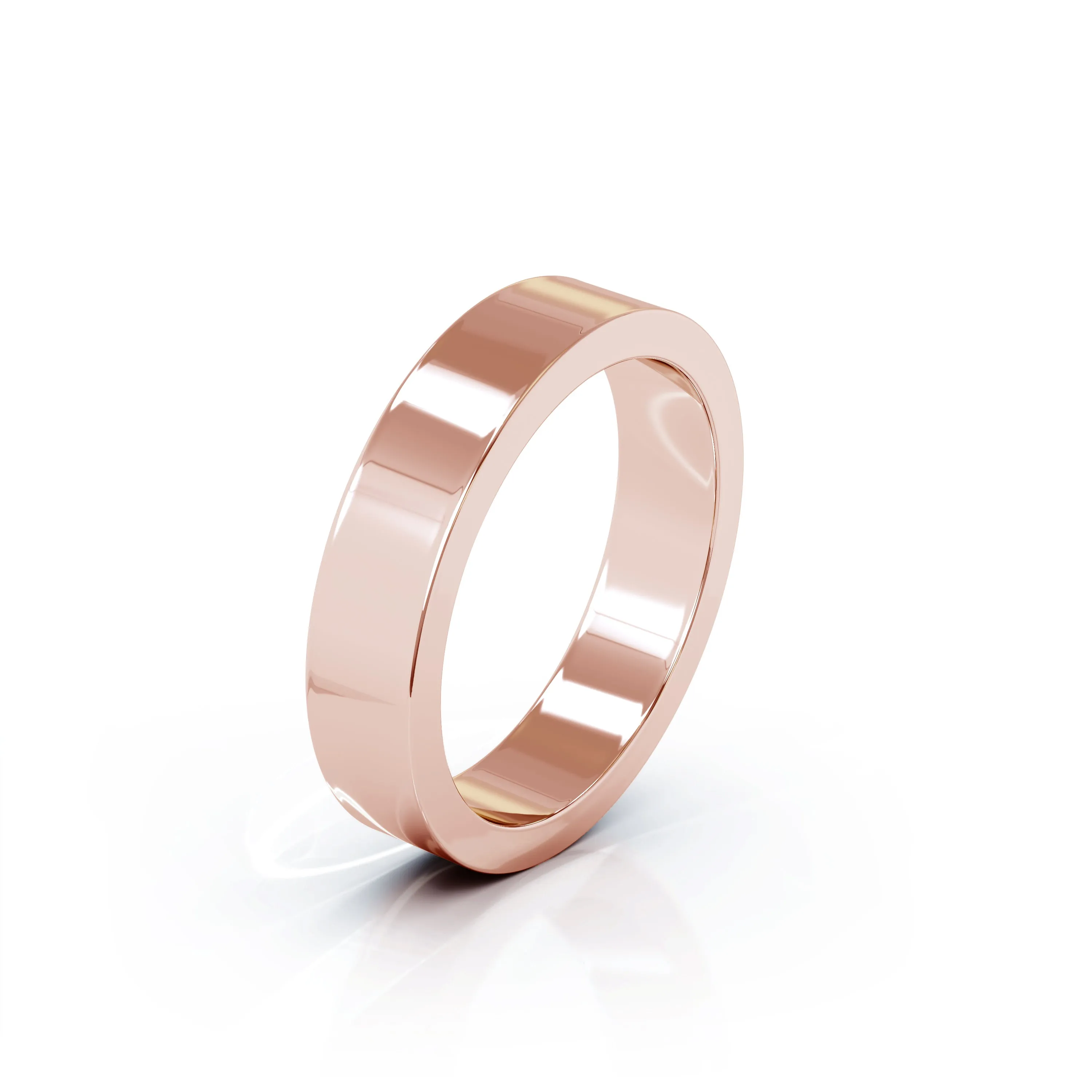 Square Profile 4.5MM High Polished Wedding Band in 14K Gold