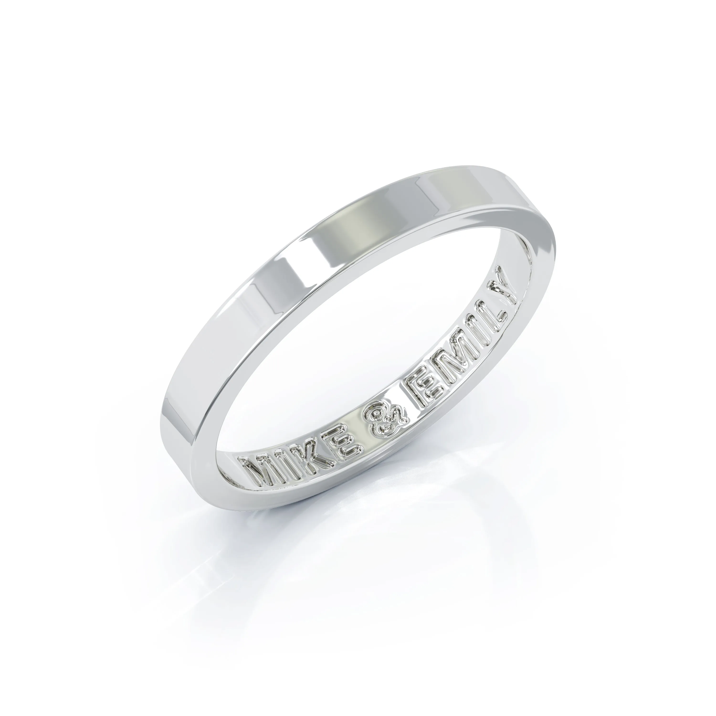 Square Profile 4.5MM High Polished Wedding Band in 14K Gold