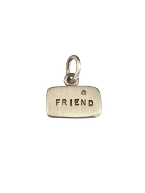 Sterling 'Friend' Diamond Tag Charm