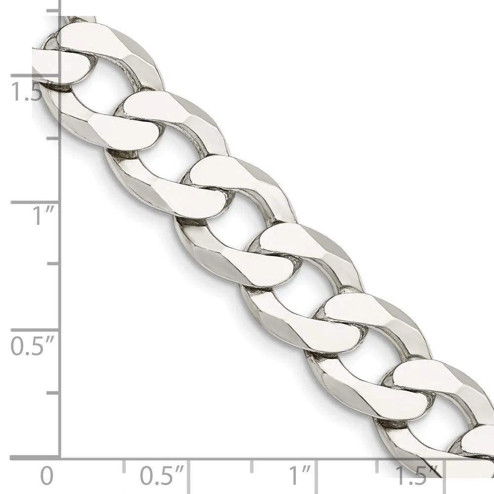Sterling Silver 11.75mm Flat Curb Chain