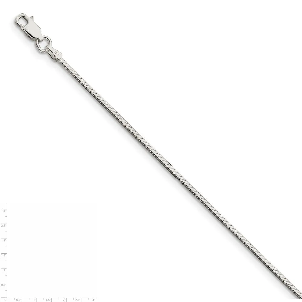 Sterling Silver 1.25mm Square Snake Chain