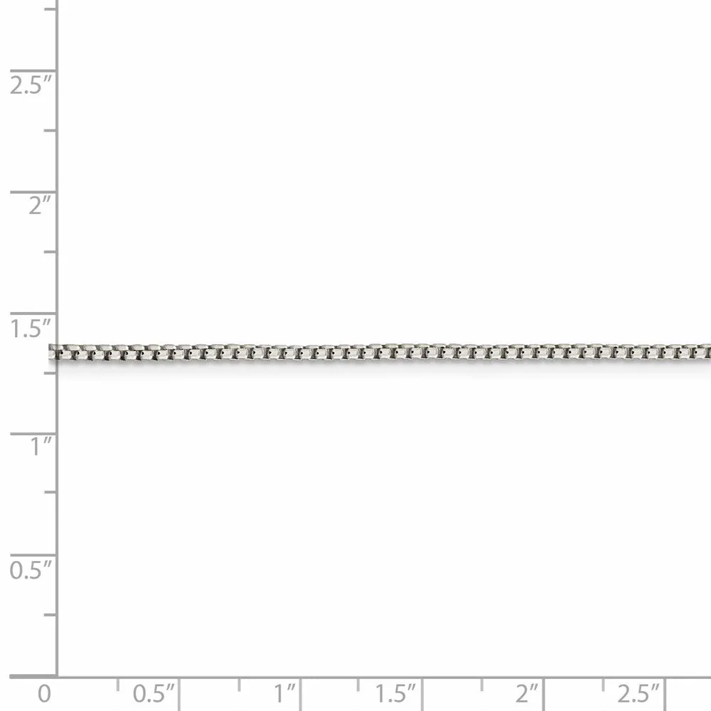 Sterling Silver 1.75mm Round Box Chain