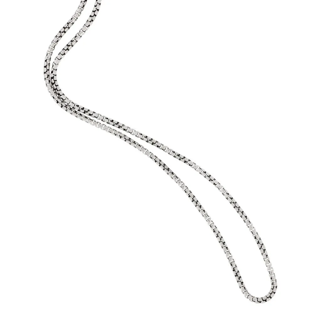 Sterling Silver 18" Medium Round Box Venetian Chain