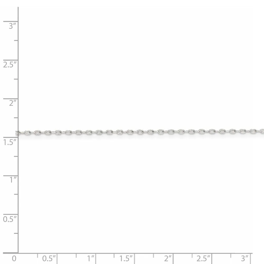 Sterling Silver 1mm Diamond-cut Long Link Cable Chain