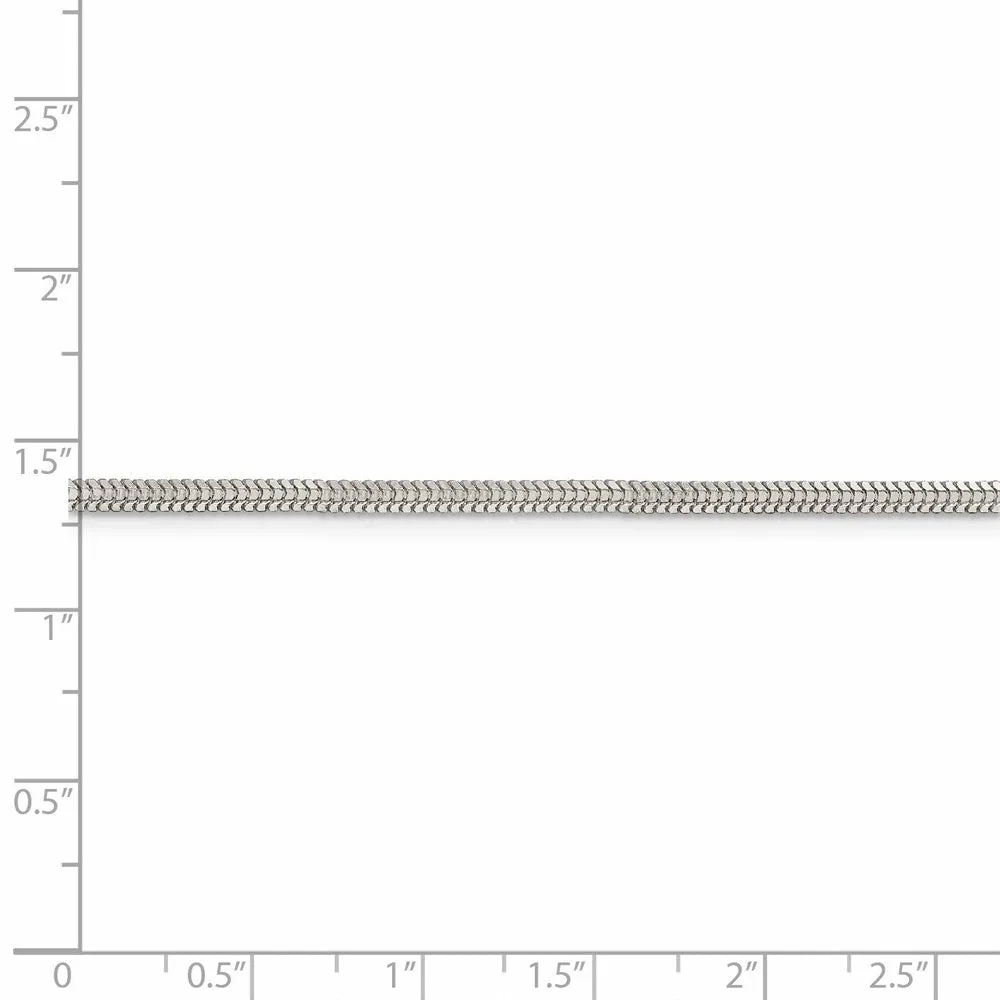 Sterling Silver 2.5mm Diamond-cut Snake Chain