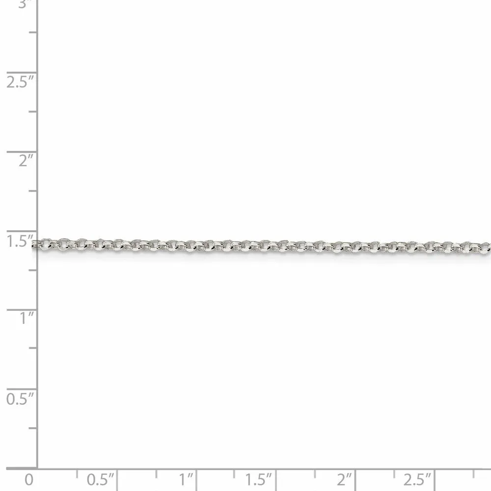 Sterling Silver 2mm Diamond-cut Cable Chain
