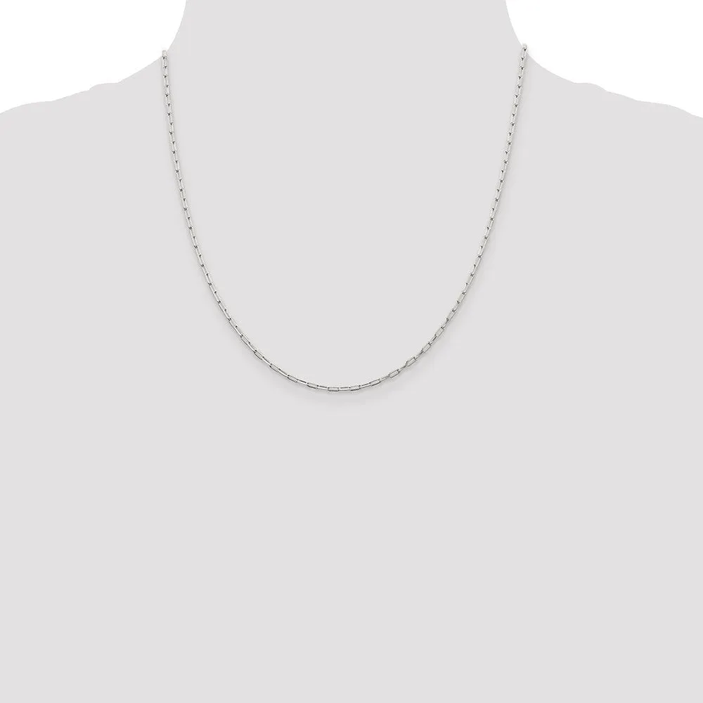Sterling Silver 2mm Elongated Open Link Chain