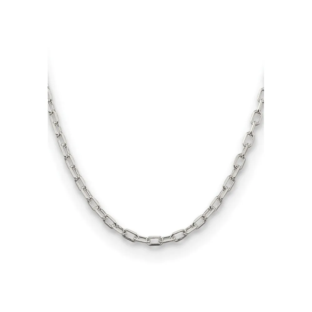 Sterling Silver 4.3mm Diamond-cut Long Link Cable Chain