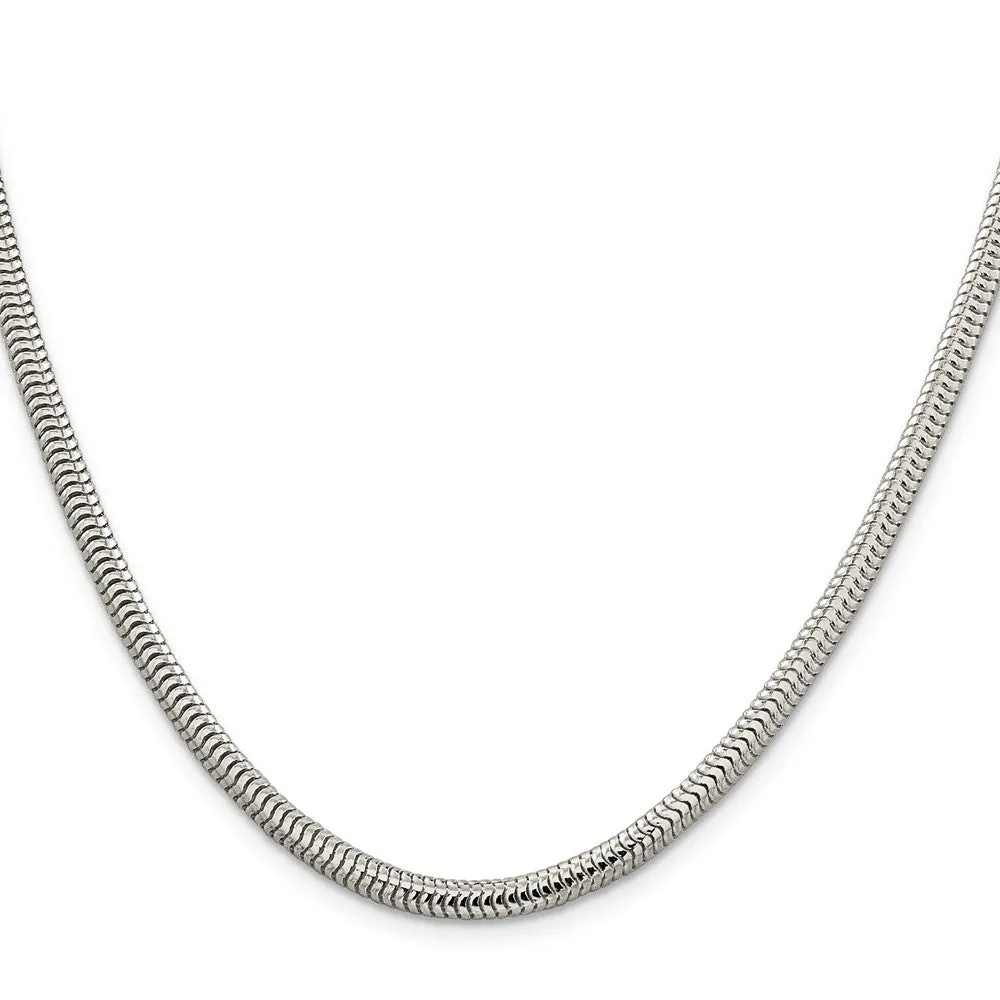 Sterling Silver 4mm Round Snake Chain