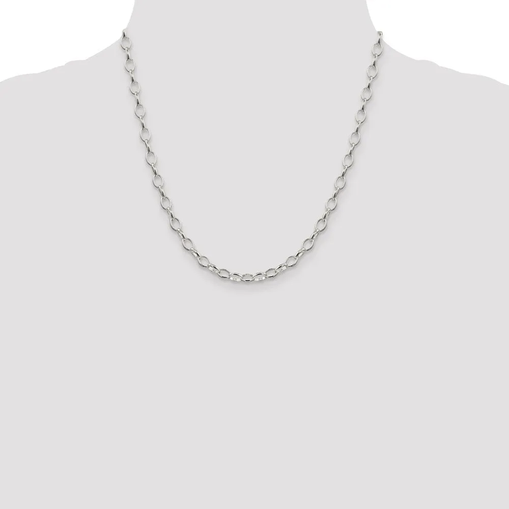 Sterling Silver 5mm Fancy Rolo Chain