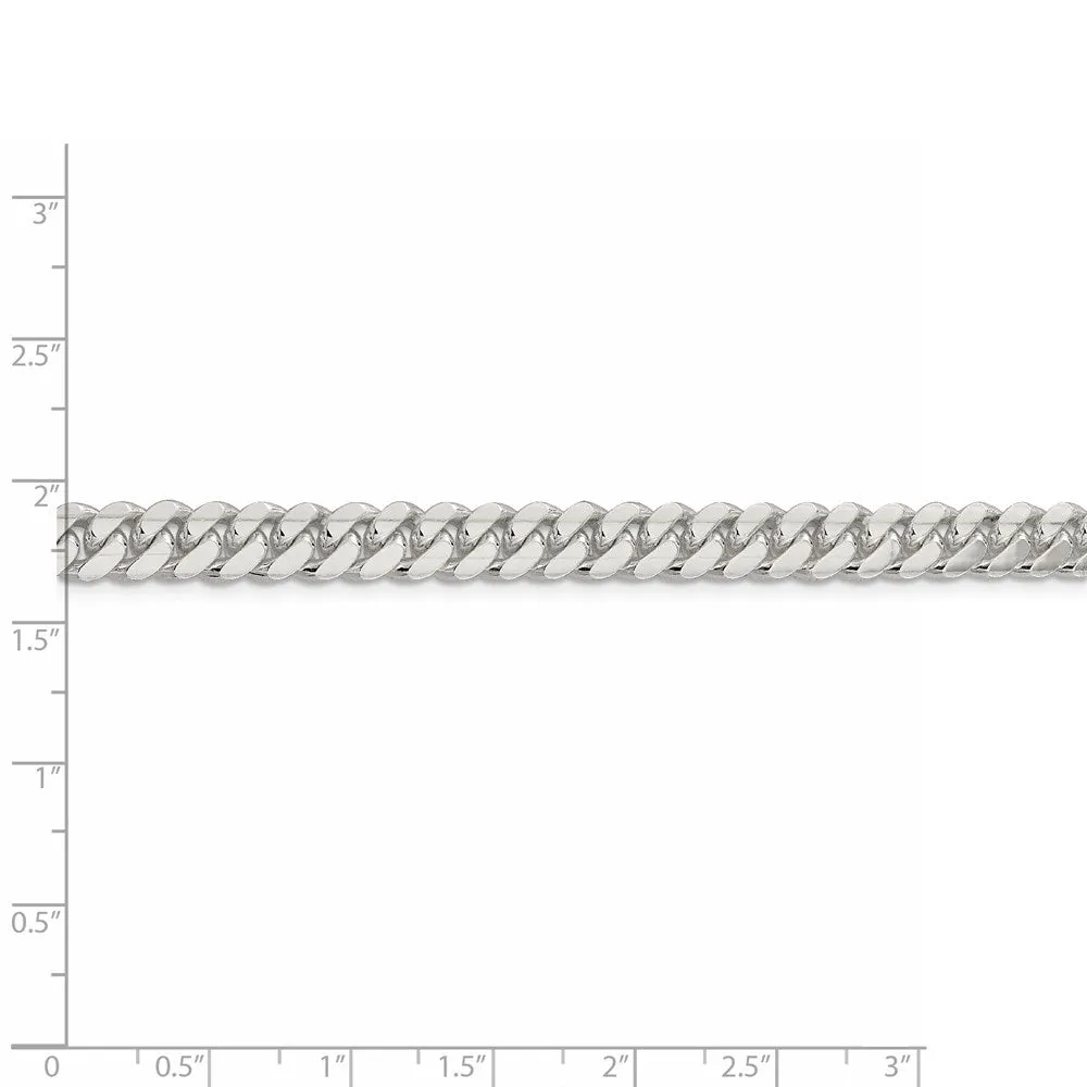 Sterling Silver 7.25mm Polished Domed Curb Chain
