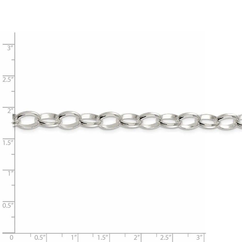 Sterling Silver 8mm Fancy Rolo Chain