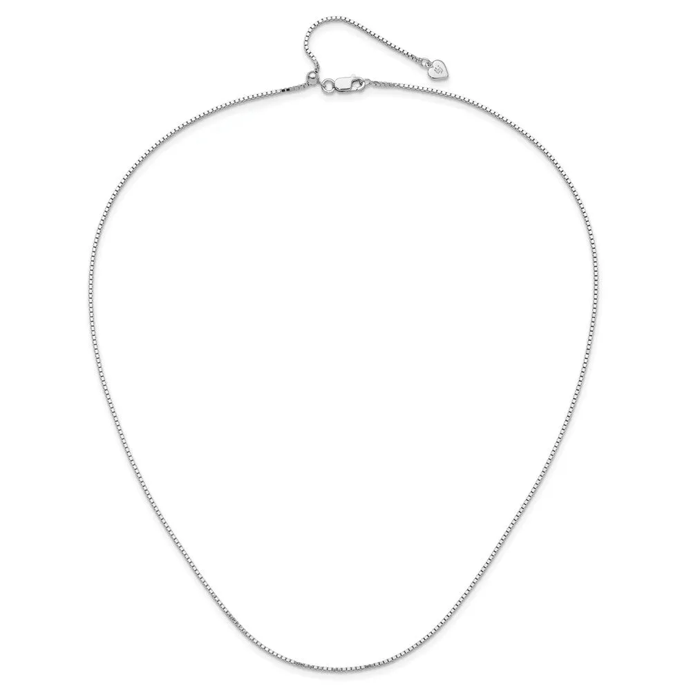 Sterling Silver Adjustable 1.15mm Box Chain