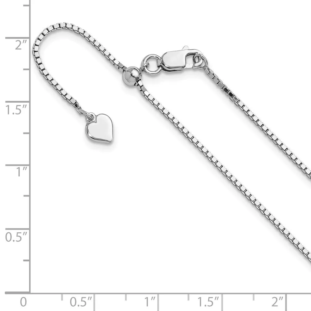 Sterling Silver Adjustable 1.15mm Box Chain
