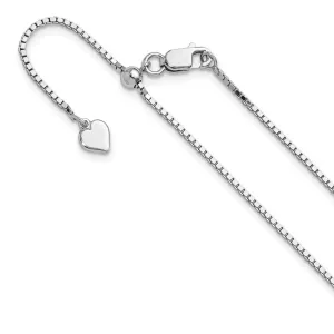 Sterling Silver Adjustable 1.15mm Box Chain