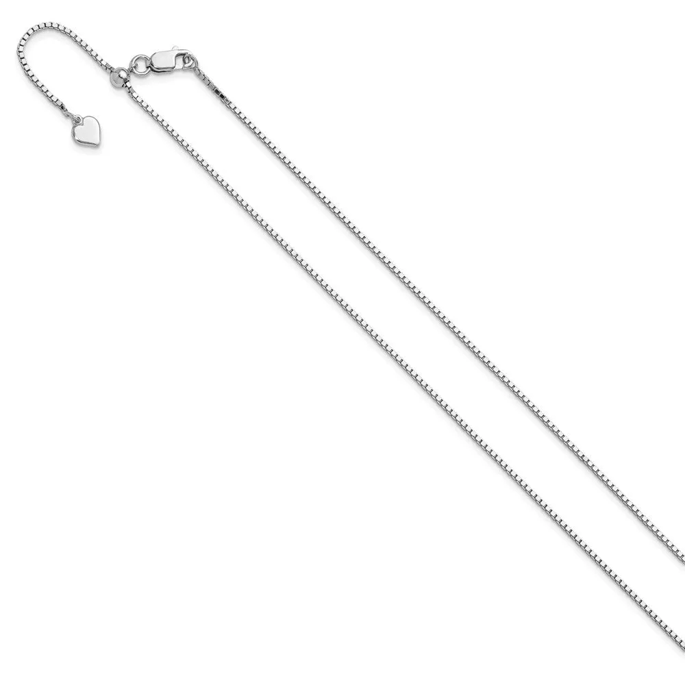 Sterling Silver Adjustable 1.15mm Box Chain