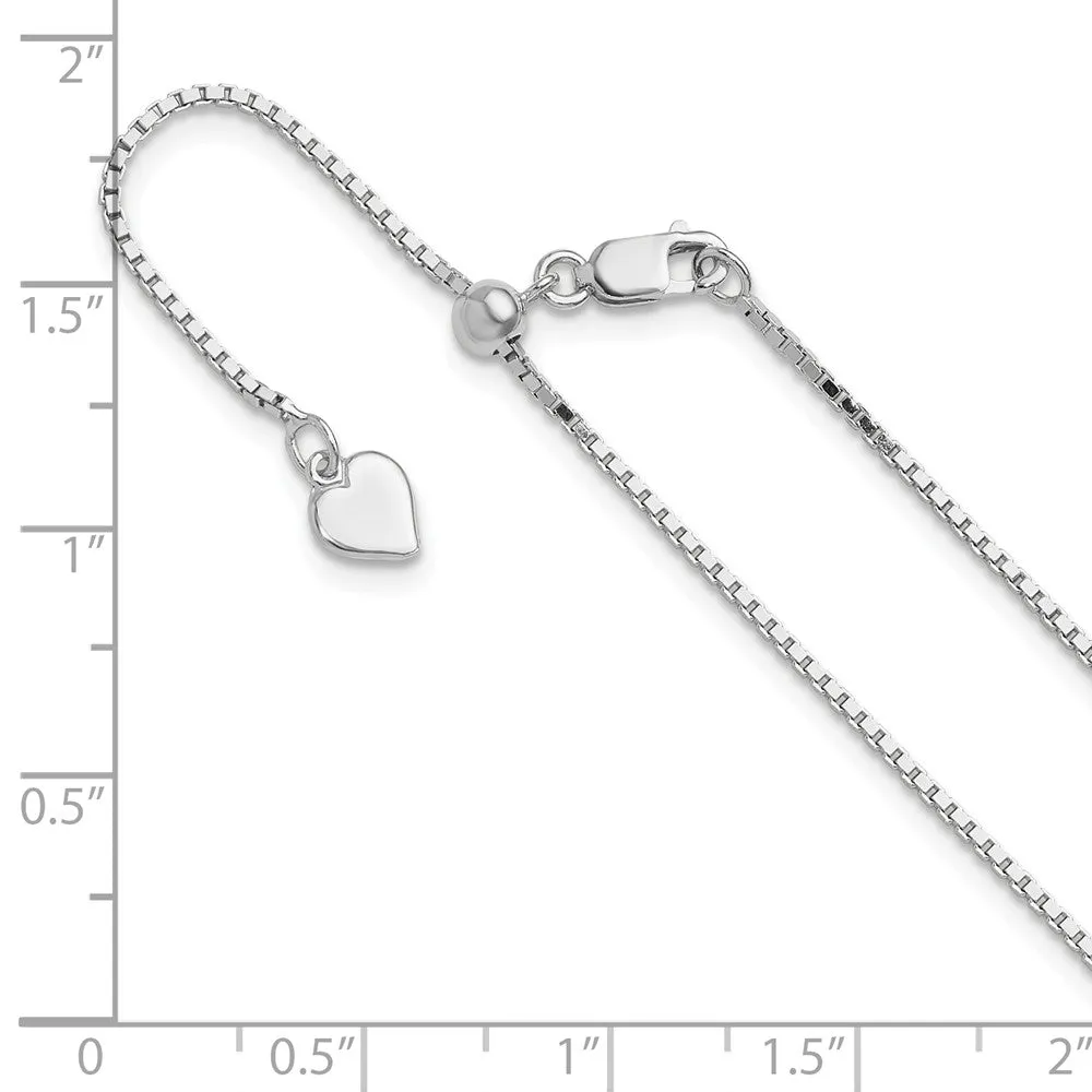 Sterling Silver Adjustable 1.1mm Box Chain