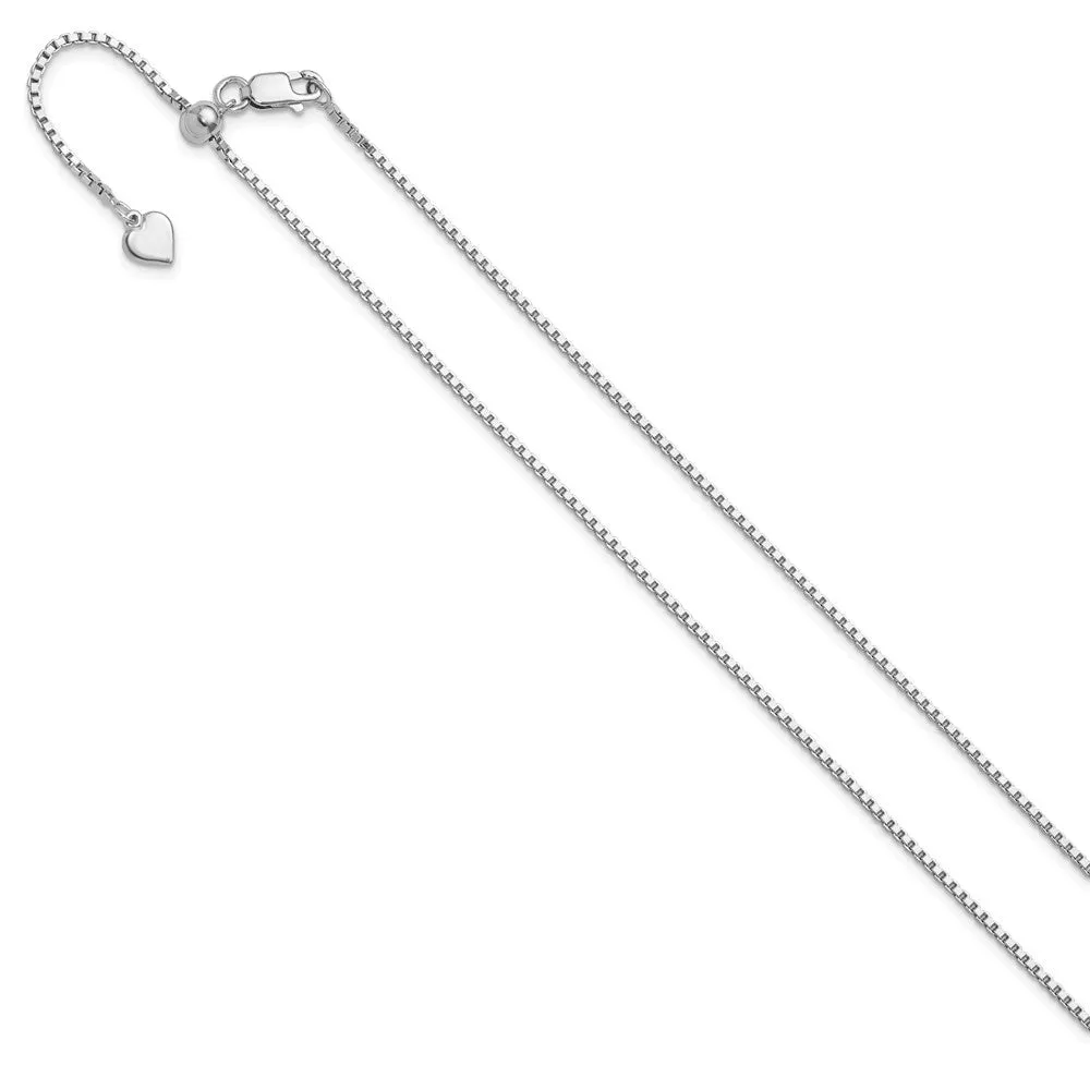 Sterling Silver Adjustable 1.3mm Box Chain