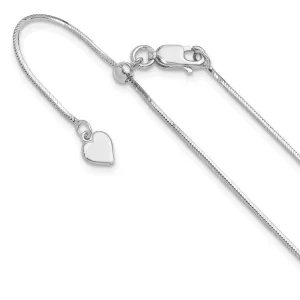Sterling Silver Adjustable 1mm Dimond-cut Square Snake Chain